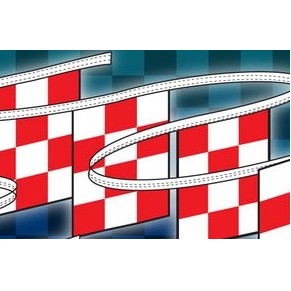 105' Red & White Checkered Rectangle Pennant String