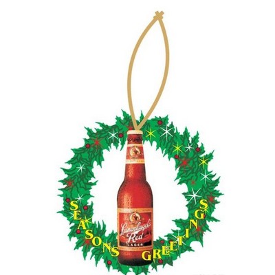Beer Bottle Executive Wreath Ornament w/ Mirrored Back