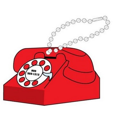 Rotary Dial Telephone Promotional Line Key Chain w/ Black Back (8 Square Inch)