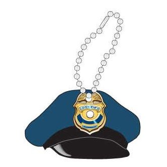 Police Cap Promotional Key Chain w/ Black Back (6 Square Inch)