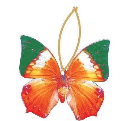 Orange & Green Butterfly Promotional Ornament w/ Black Back (12 Square Inch)