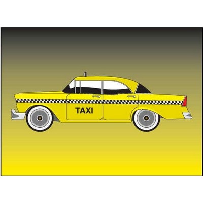 Taxicab Rectangle Badge w/ Bar Pin (2"x3")