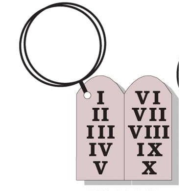 10 Commandments Executive Keychain w/Mirrored Back (8 Square Inch)