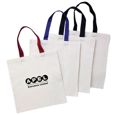 6 oz. Cotton Canvas Reusable Tote Bag w/ Handle for Shopping
