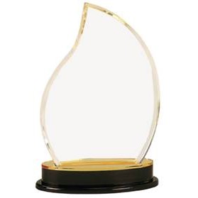 Gold Reflective Flame Impress Acrylic Award - 8 1/4"