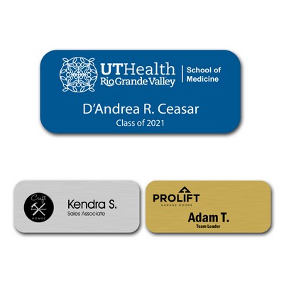 Engraved Plastic Name Badge with Personalization 3" x 1.25"