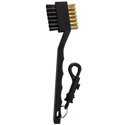 2 Sides Metal and Nylon Bristles PP Golf Brushes with Clip