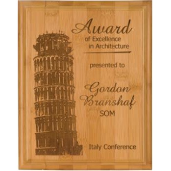 Genuine Bamboo 6" x 8" Plaque - Laser Engraved