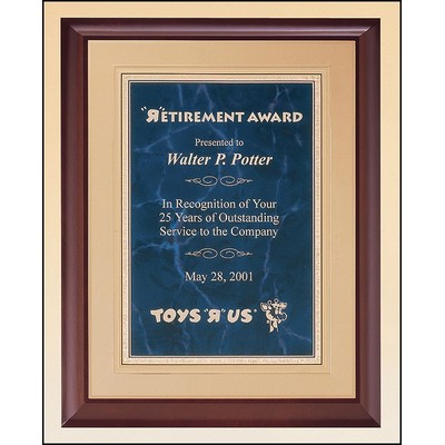 Cherry Plaque with Blue Marble Plate, 11 x 14"