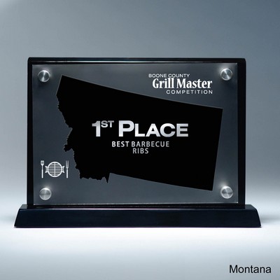 Frosted Lucite MT State Cutout on Risers Award