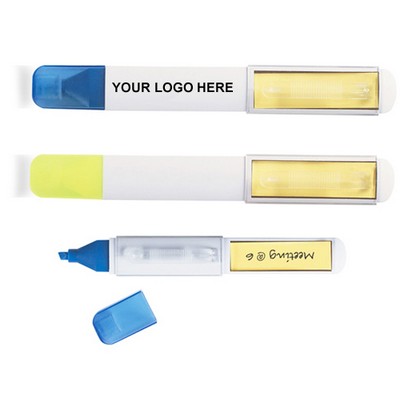 Highlighter Pen With Sticky Note Memo Pad