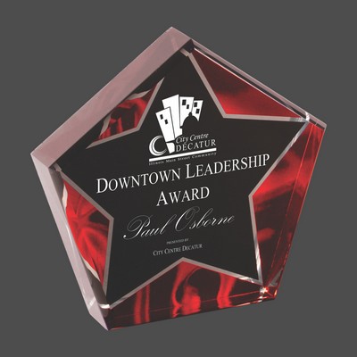 Star Red Velvet Acrylic Award (6")
