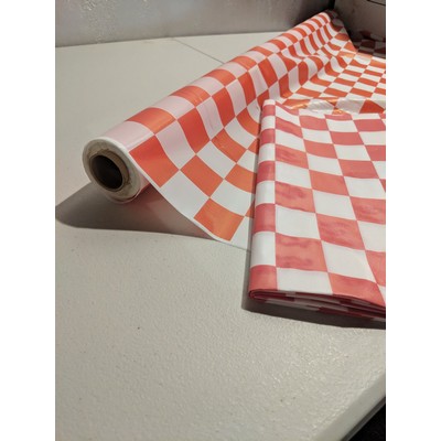White Plastic Film Table Covers - Custom Printed