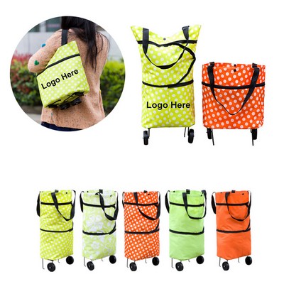 Folding Trolley Shopping Grocery Tote W/ Wheels