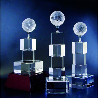 Golf Tower Optical Crystal Award/Trophy 9.5"H - Variant B