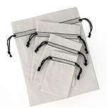Bulk Bleached Cotton Pouch w/Black Cord (2"x3")