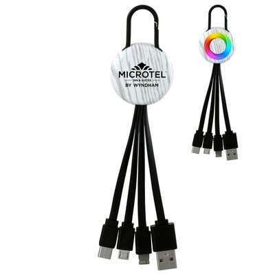 White Wood Clip 3" 1 Charging Cable