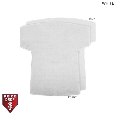 White Jersey Shape Microfiber Dri-Lite Terry Keepsake Towel, (18"x17"), Blank Only