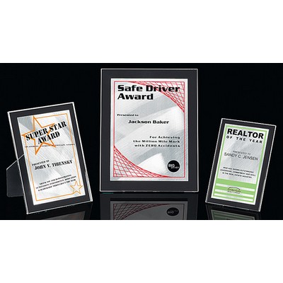 STRIATA: Glass & Metal Desk or Wall Award (6" x 8")