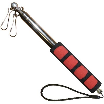 Handheld Telescopic Flagpole with Red Handle