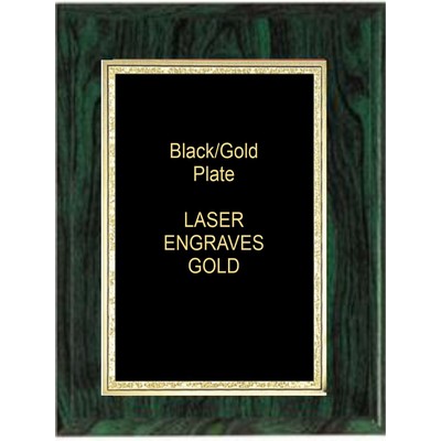 Green Woodgrain Plaque - 6" x 8" W/ a 4" x 6" Florentine Plate