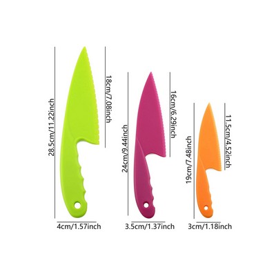3 Pieces Kid Plastic Kitchen Knife Set