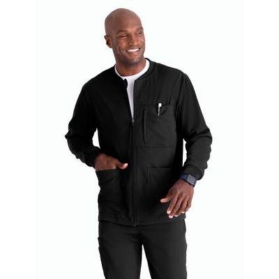 Grey's Anatomy Spandex Stretch - Men's Five-Pocket React Warm-Up Scrub Jacket