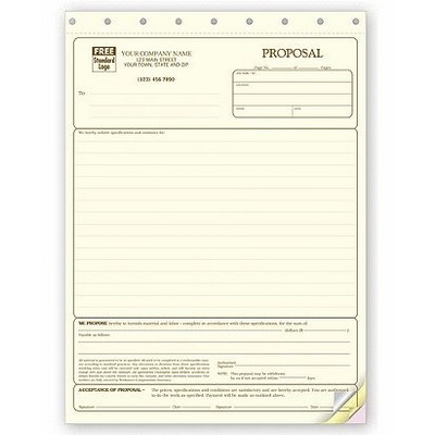 20# Cotton Bond Proposal Forms (3 Part)