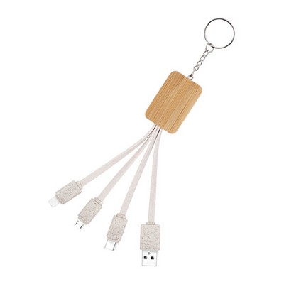 Wood Biodegradable 3" 1 Charging Cable Square