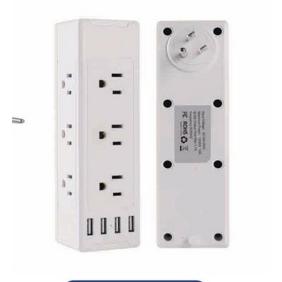 180 Degree Rotation 9 AC Ports 4USB Ports Multiple Function Wall Charger Mold#P-07