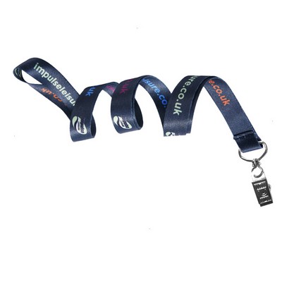 1" Full Color Lanyards With Bulldog Clip