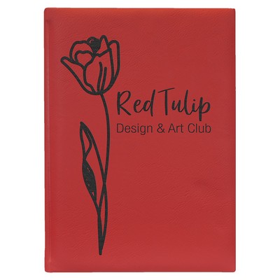 7" x 9 1/2" Red Leatherette Sketch Book-Unlined Paper