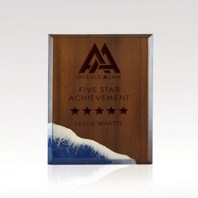 7"Acacia Plaques - Natural Edge - Blue