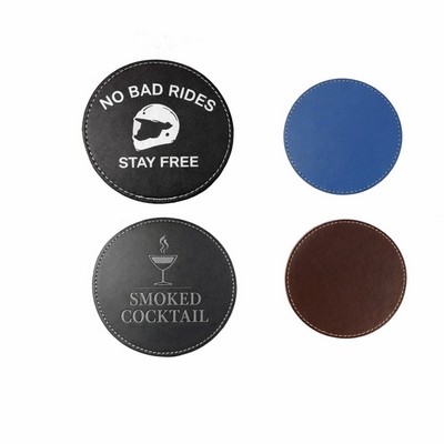 Vegan Leather Round Coaster