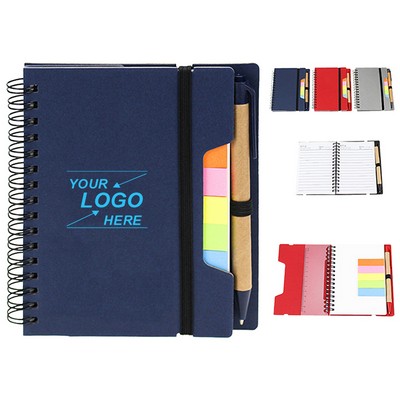 Kraft Notebook w/Sticky Flags And Pen
