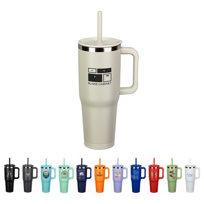SENSO® Summit 40 oz Insulated Stainless Steel Travel Mug with Press-In Str