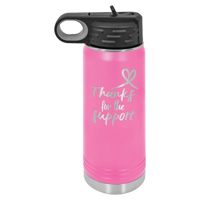 Polar Camel 20oz Pink Stainless Steel Water Bottle
