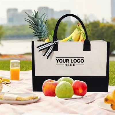 Two Tone Chic Tote Bag