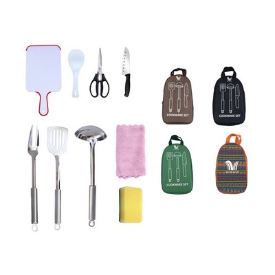 Outdoor Camping Utensil Kitchen Set Cookware Kit-9 Piece