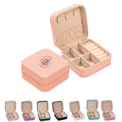 PU Leather Travel Jewelry Organizer Case