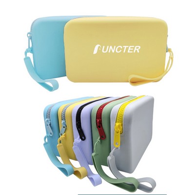 Silicone Zipper Bag Multi Purpose Soft Organizer Bag Portable Makeup Bag