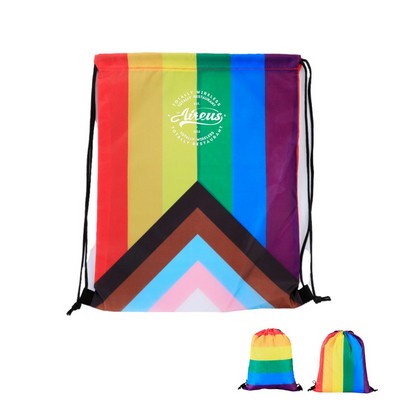 LGBTQ Gay Pride Drawstring Backpack Gym Bag