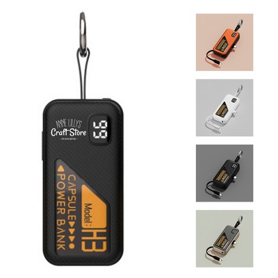 5000mAh Mini Power Bank with Keychain