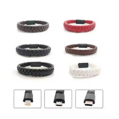 PU Bracelet USB Data & Charging Cable Wristband