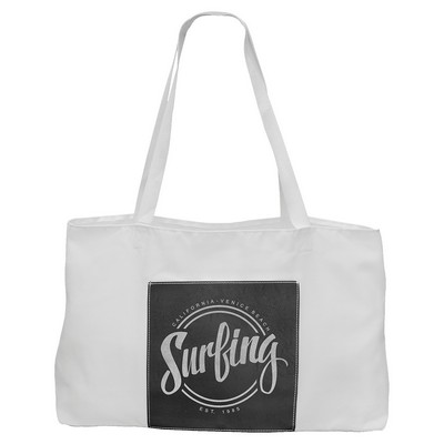 Burlap Bag with Leatherette Gusset