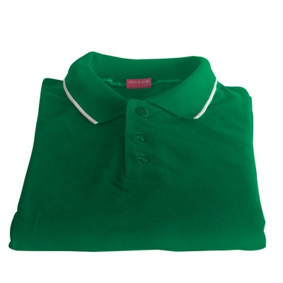 Polo Cotton Airtex Tipped Collar green-XS - 5XLT