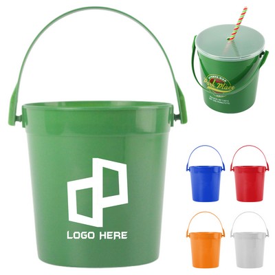 32Oz Full Color Plastic Drink Pail Bucket