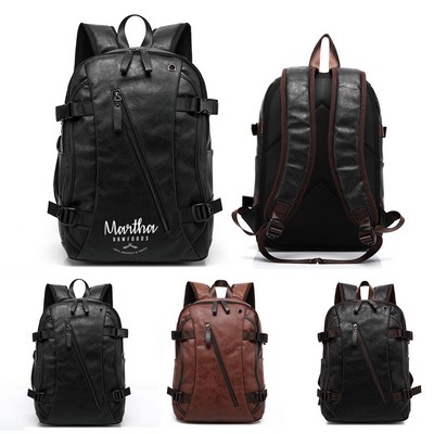 Leather Laptop Backpack