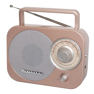 Studebaker Portable Am/Fm Radio - Rose Pink/Gold