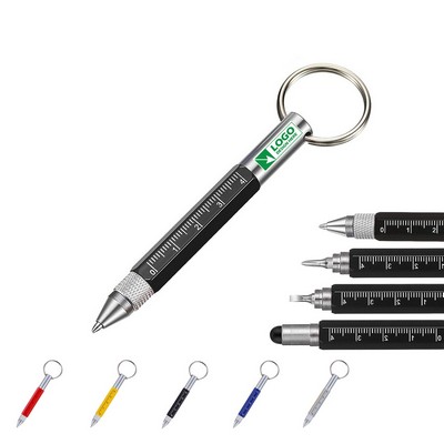6" 1 Multitool Key Ring Screwdriver Pen with Ruler